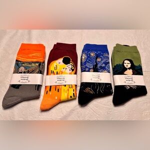 Vibrant Artistic Socks Collection - Set of 4 Pairs
